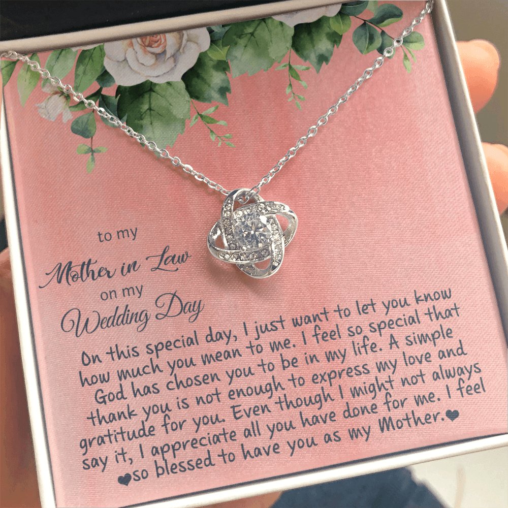 To My Mother In Law On My Wedding Day - Personalized Gift - Love Knot Necklace - Celeste Jewel