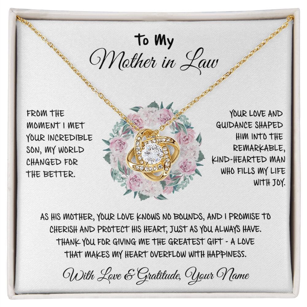 To My Mother In Law - The Greatest Gift - Love Knot Necklace - Celeste Jewel