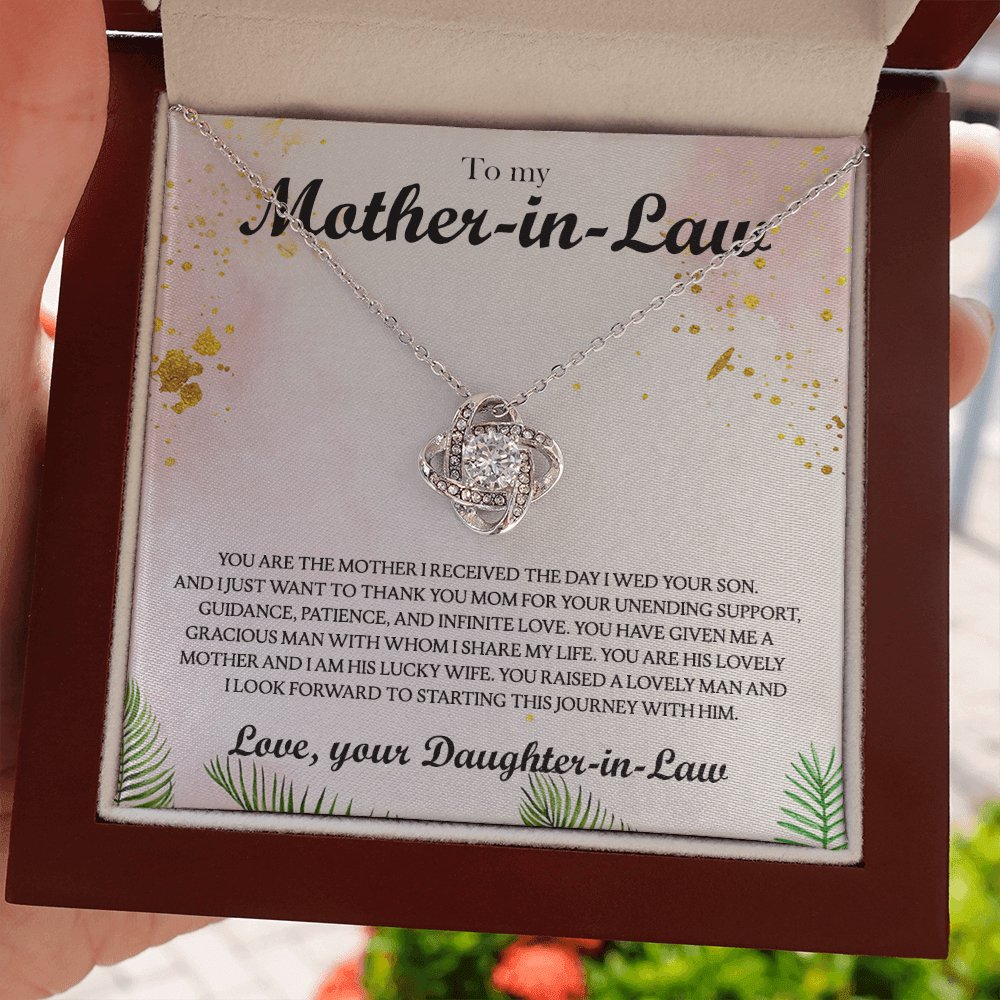 To My Mother-In-Law - Wed Your Son - Love Knot Necklace - Celeste Jewel
