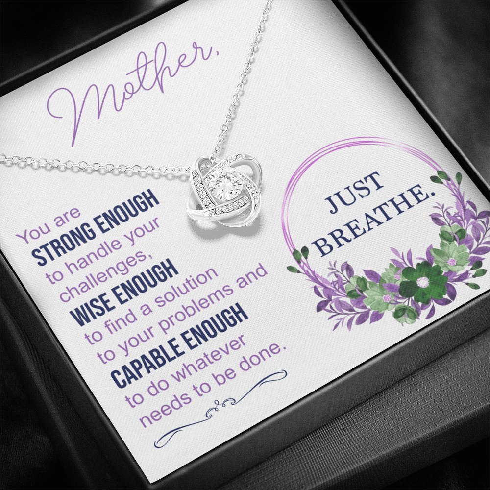 To My Mother - Just Breathe - Love Knot Necklace - Celeste Jewel