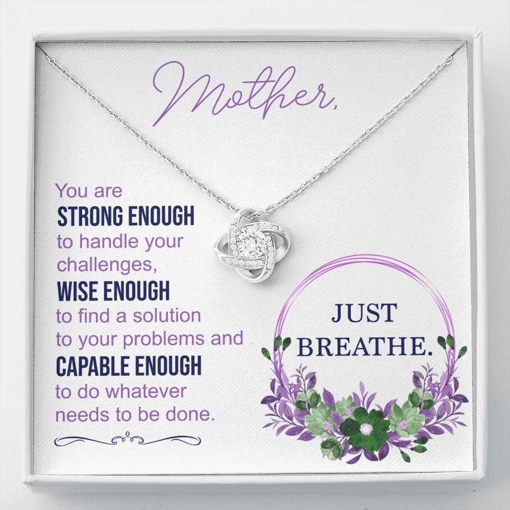 To My Mother - Just Breathe - Love Knot Necklace - Celeste Jewel