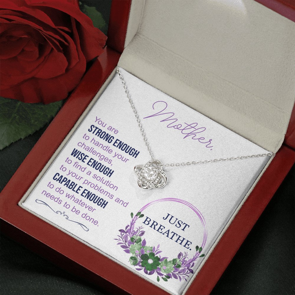 To My Mother - Just Breathe - Love Knot Necklace - Celeste Jewel