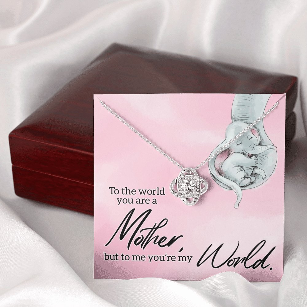 To My Mother - You're My World - Love Knot Necklace - Celeste Jewel