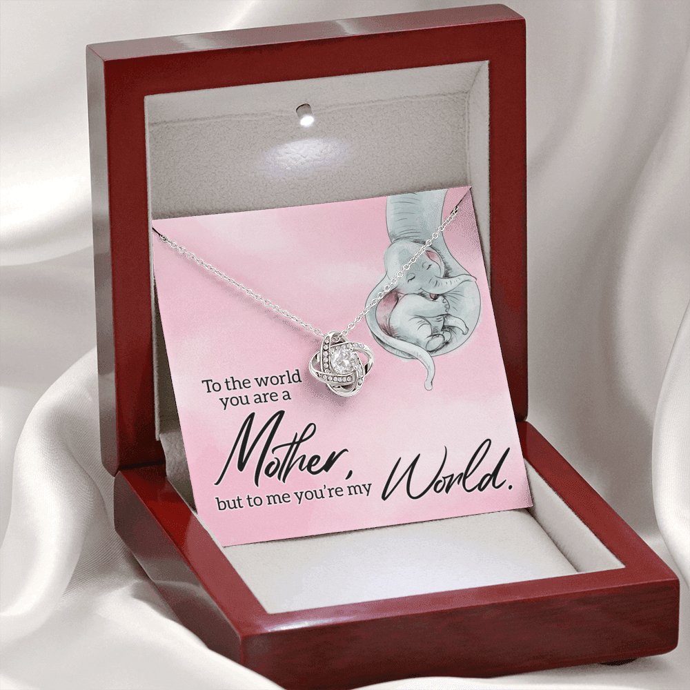 To My Mother - You&#39;re My World - Love Knot Necklace - Celeste Jewel
