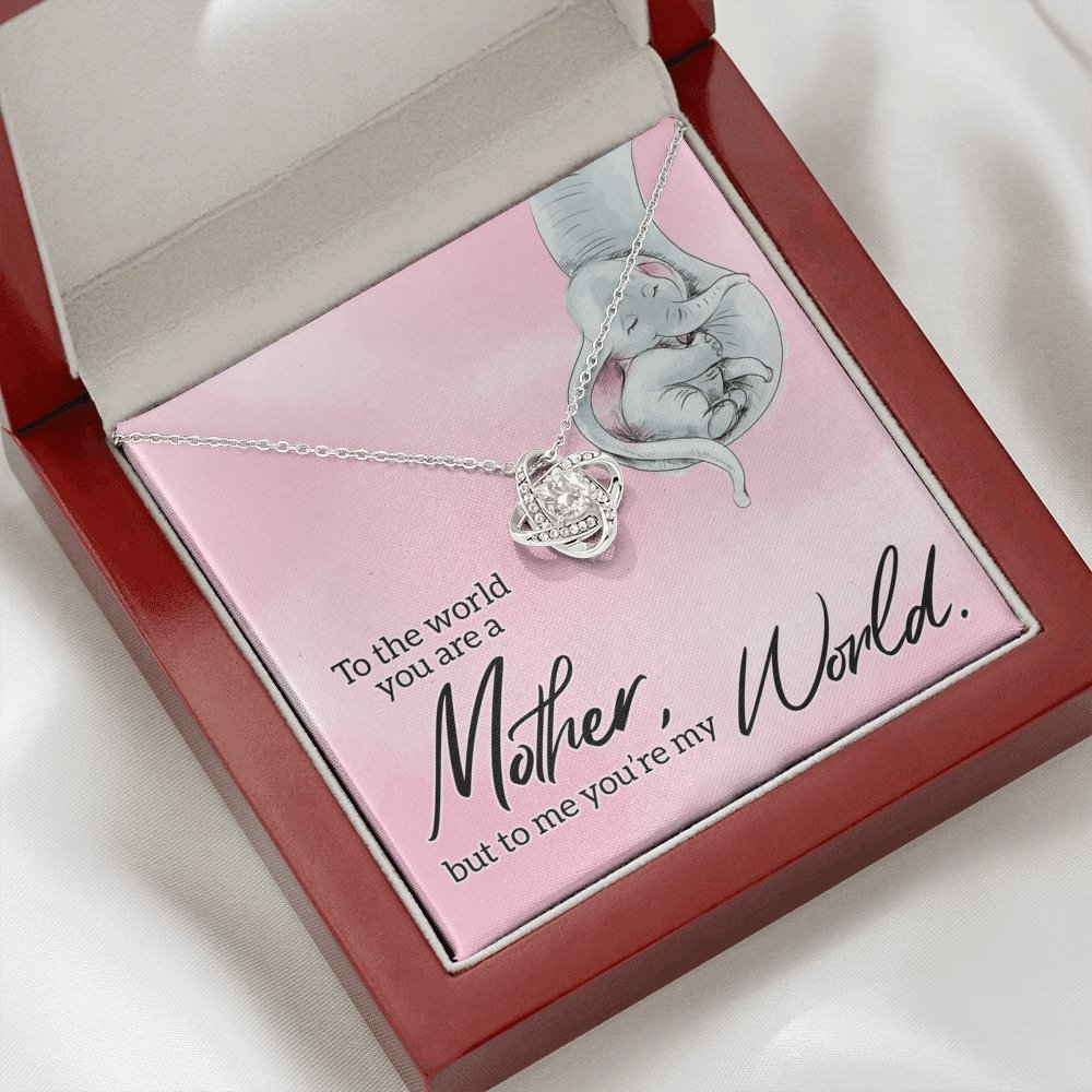 To My Mother - You're My World - Love Knot Necklace - Celeste Jewel