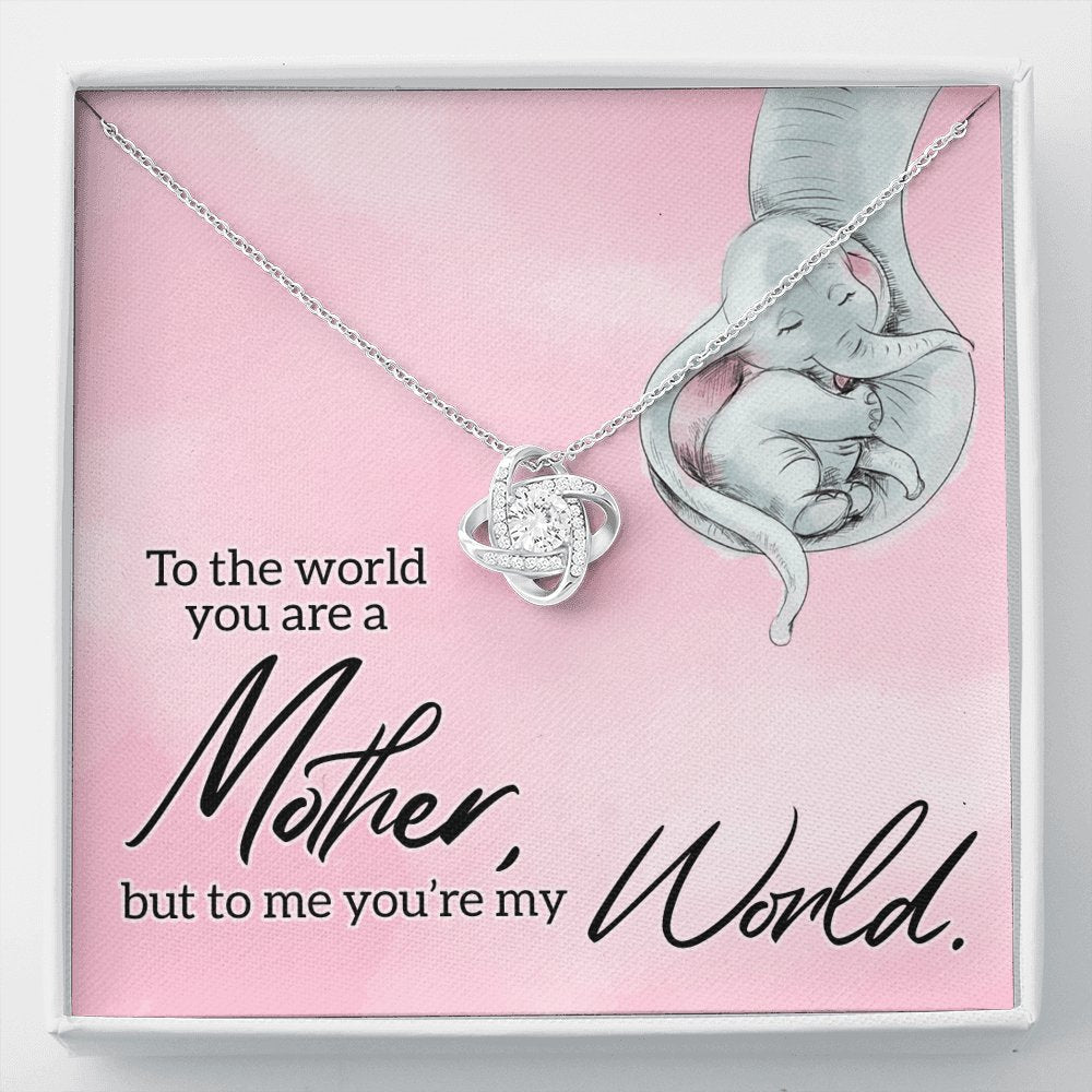 To My Mother - You're My World - Love Knot Necklace - Celeste Jewel