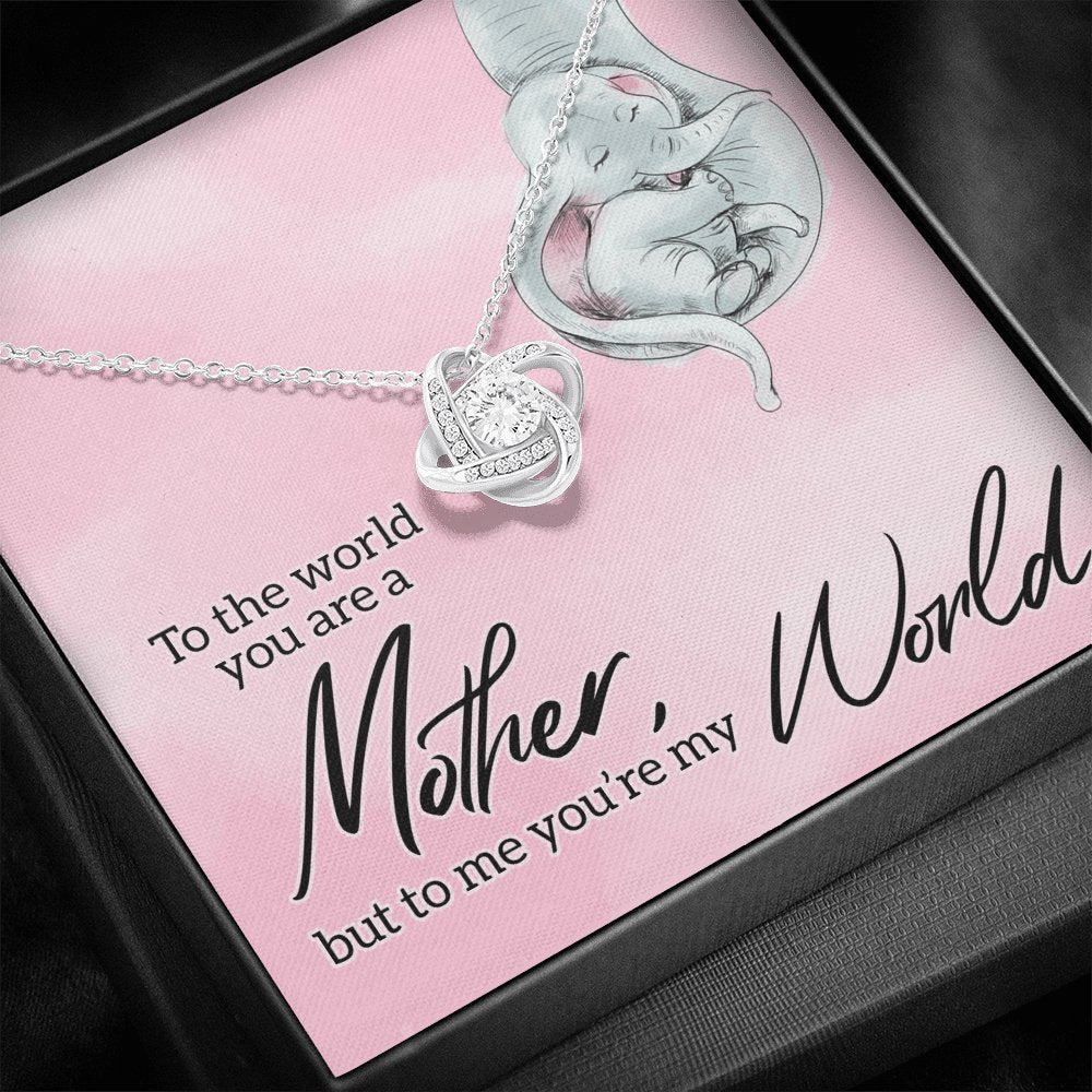 To My Mother - You're My World - Love Knot Necklace - Celeste Jewel