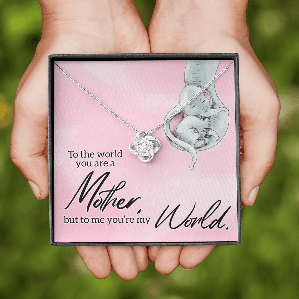 To My Mother - You're My World - Love Knot Necklace - Celeste Jewel