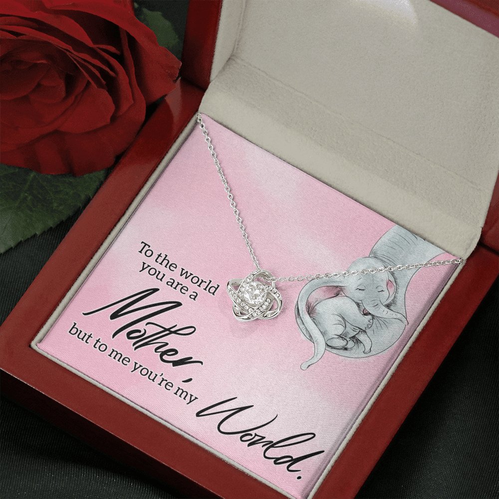 To My Mother - You're My World - Love Knot Necklace - Celeste Jewel