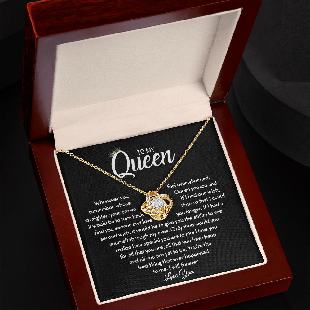 To My Queen - Straighten Your Crown - Love Knot Necklace - Celeste Jewel
