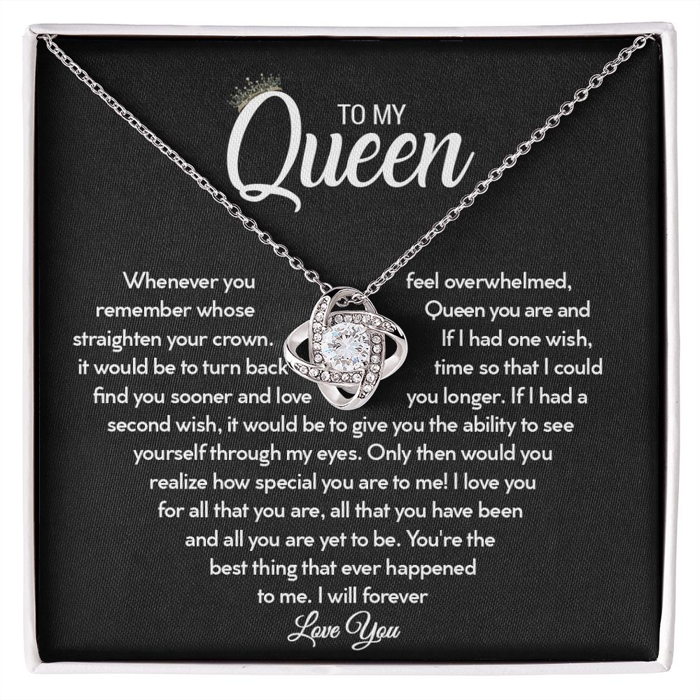 To My Queen - Straighten Your Crown - Love Knot Necklace - Celeste Jewel