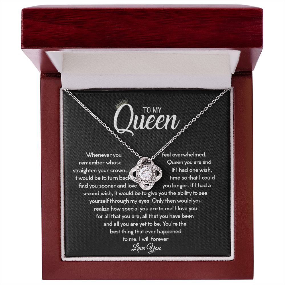 To My Queen - Straighten Your Crown - Love Knot Necklace - Celeste Jewel