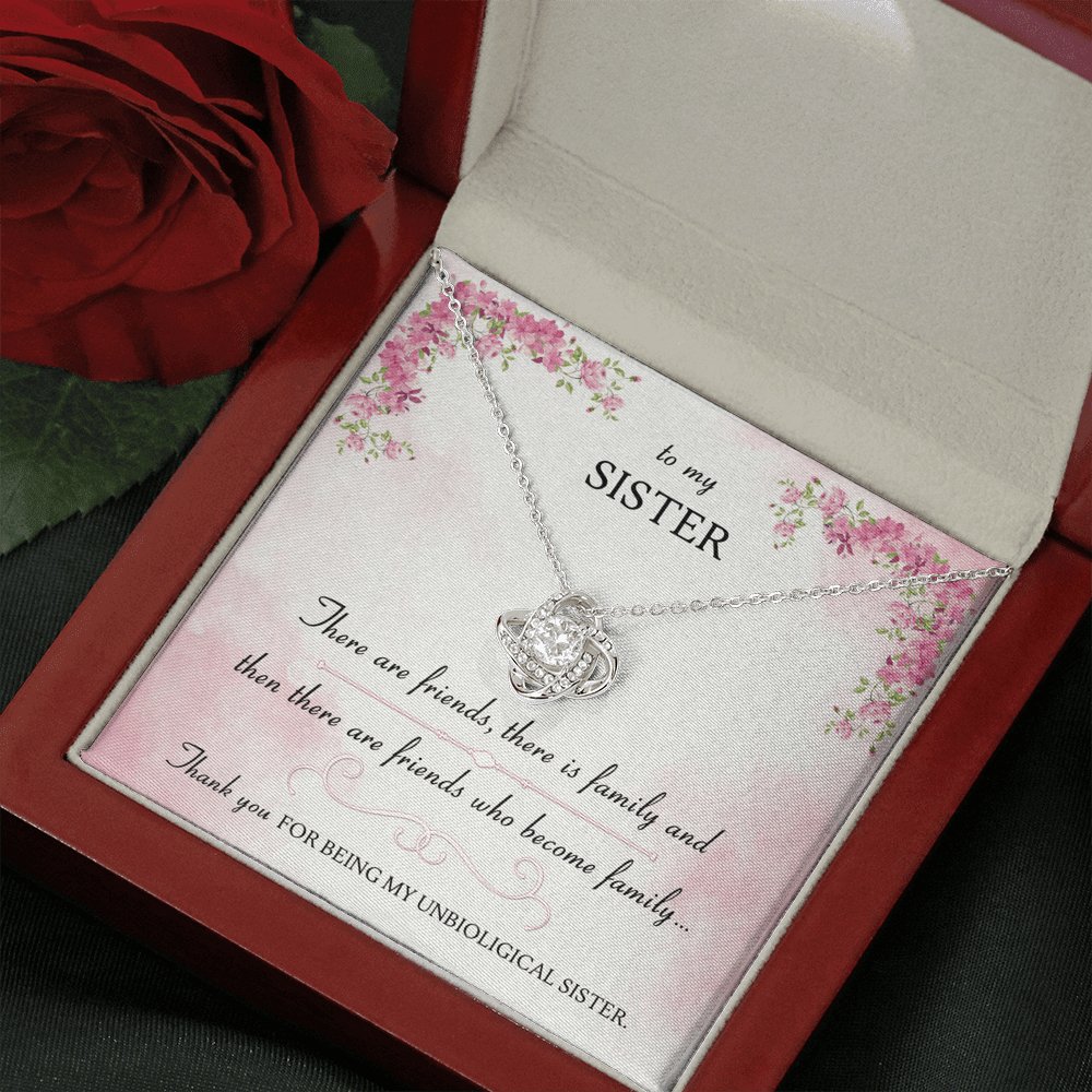 To My Sister - Friends Who Become Family - Love Knot Necklace - Celeste Jewel