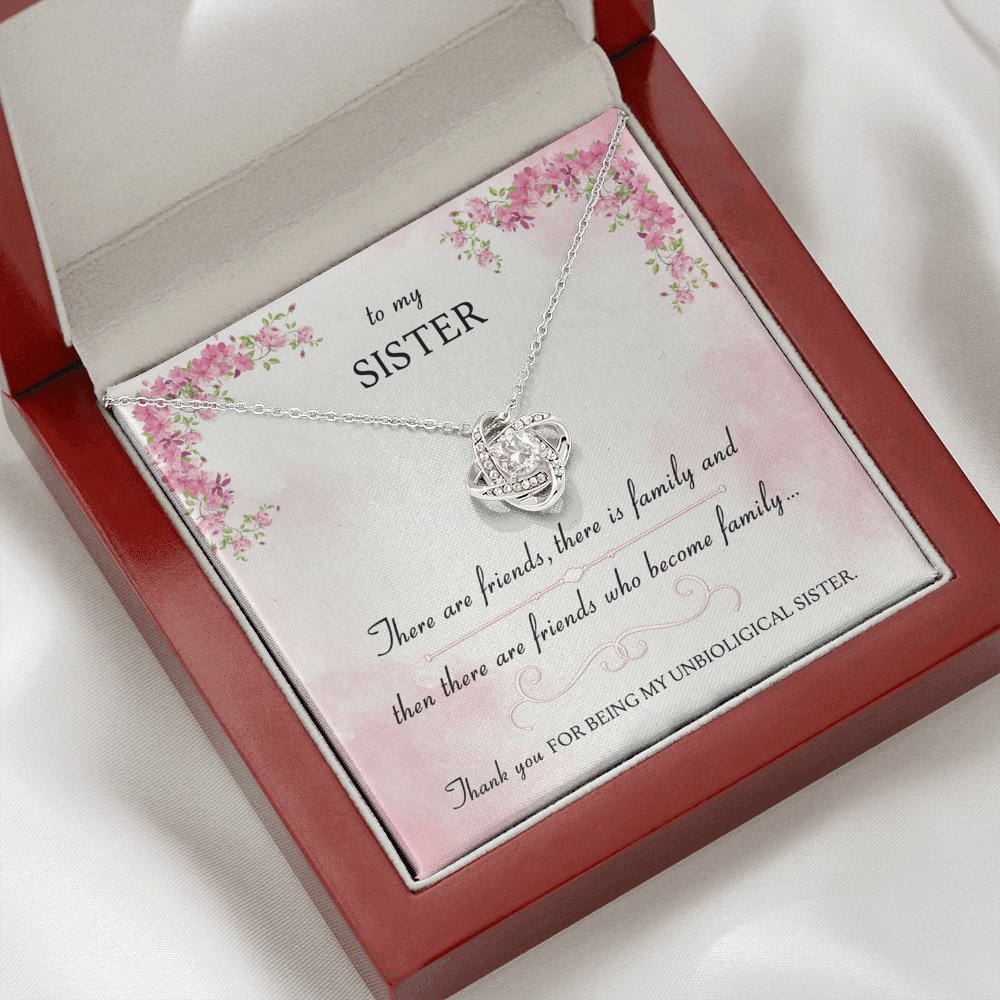 To My Sister - Friends Who Become Family - Love Knot Necklace - Celeste Jewel