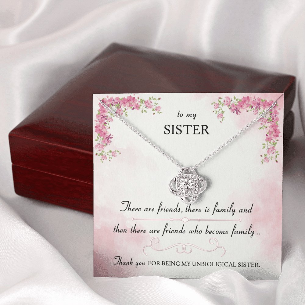 To My Sister - Friends Who Become Family - Love Knot Necklace - Celeste Jewel