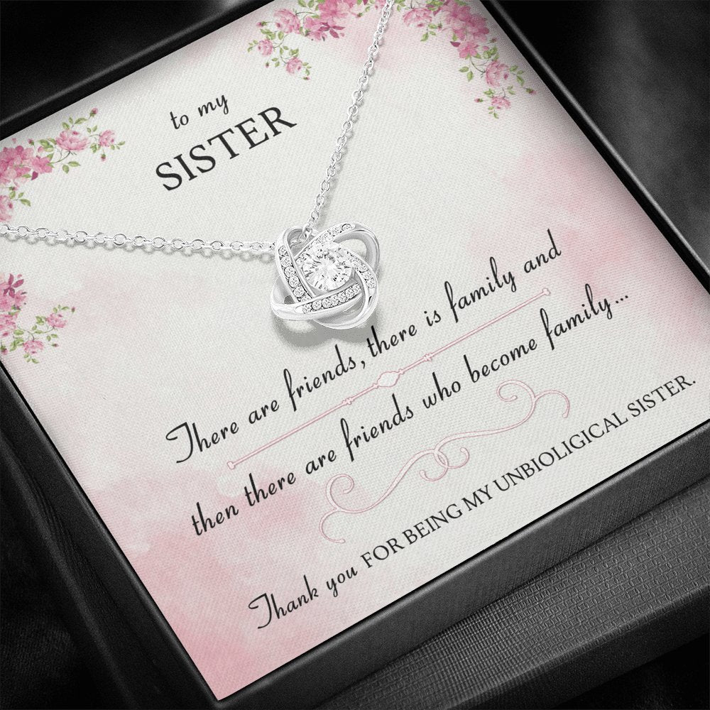 To My Sister - Friends Who Become Family - Love Knot Necklace - Celeste Jewel