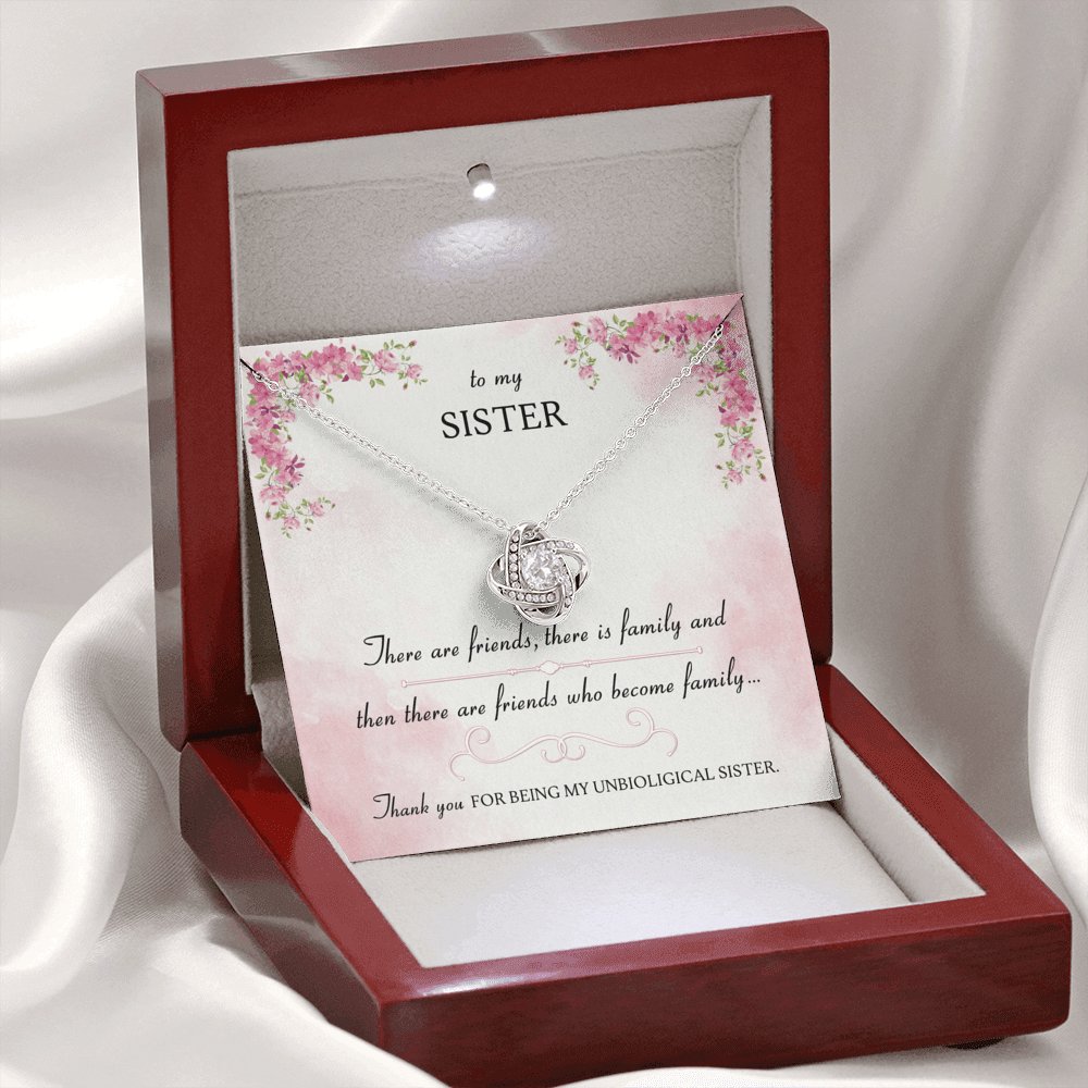 To My Sister - Friends Who Become Family - Love Knot Necklace - Celeste Jewel