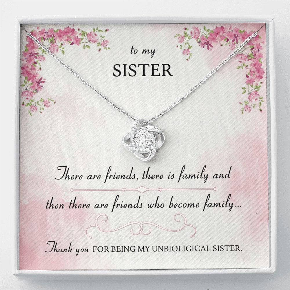 To My Sister - Friends Who Become Family - Love Knot Necklace - Celeste Jewel