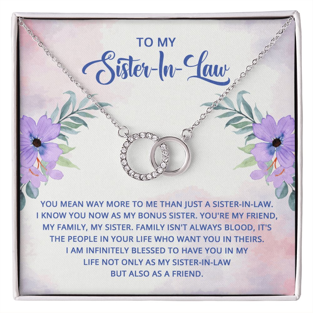 To My Sister-In-Law - My Bonus Sister - Perfect Pair Necklace - Celeste Jewel
