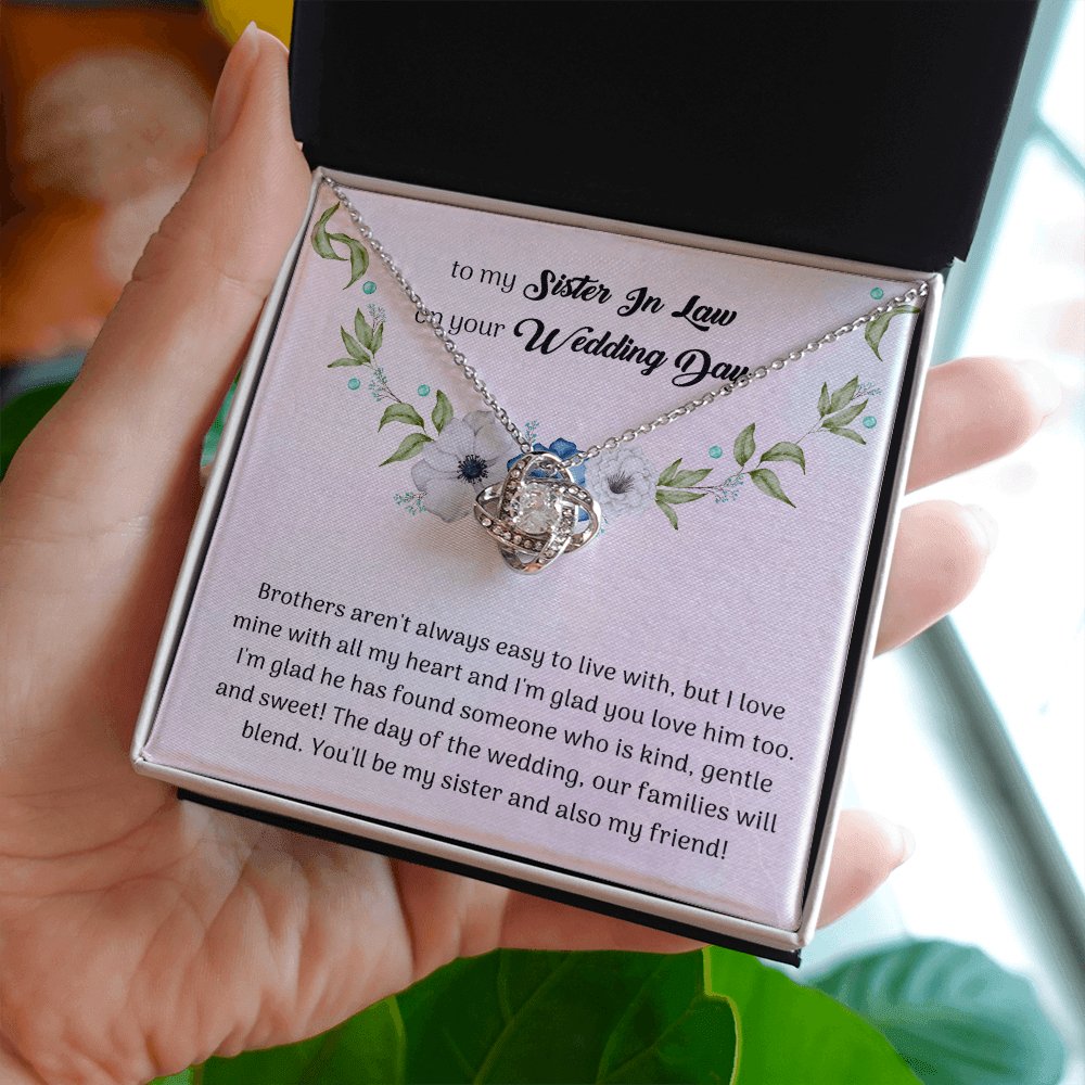 To My Sister In Law On Your Wedding Day Gift - Love Knot Necklace - Celeste Jewel
