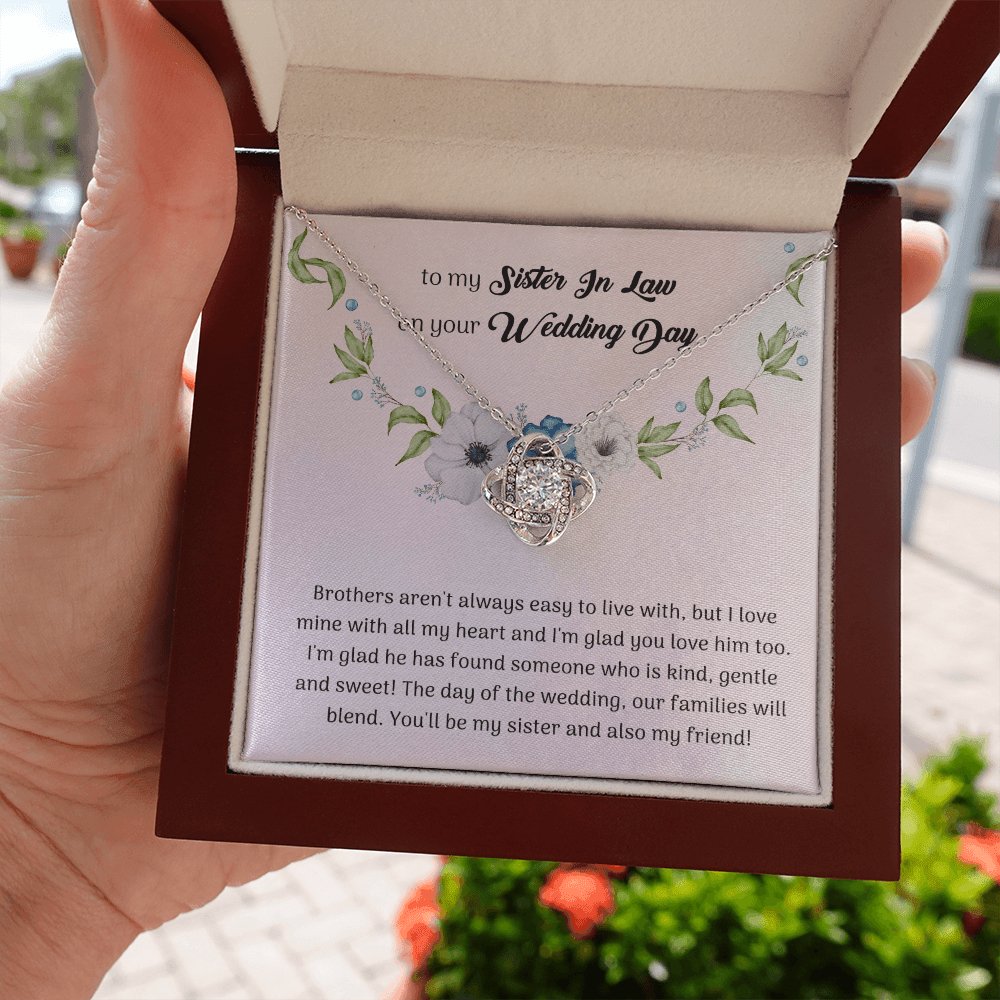 To My Sister In Law On Your Wedding Day Gift - Love Knot Necklace - Celeste Jewel