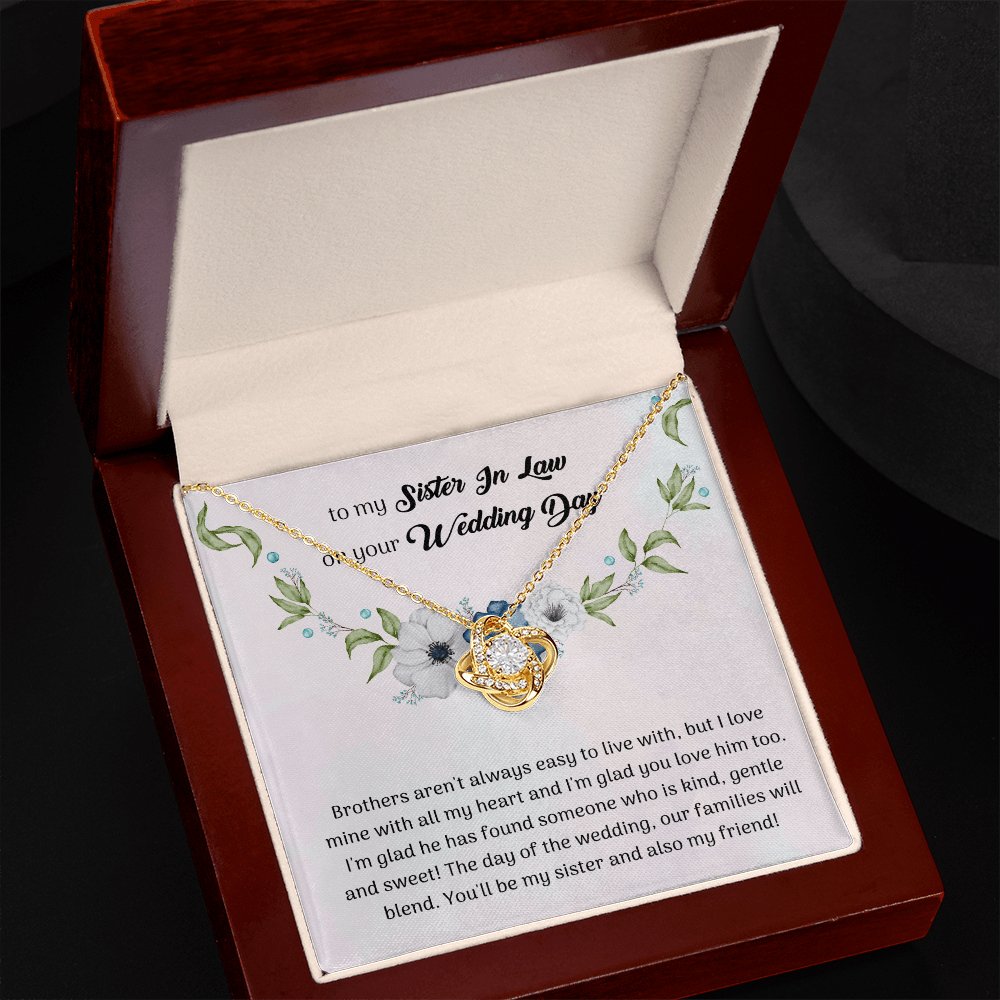 To My Sister In Law On Your Wedding Day Gift - Love Knot Necklace - Celeste Jewel