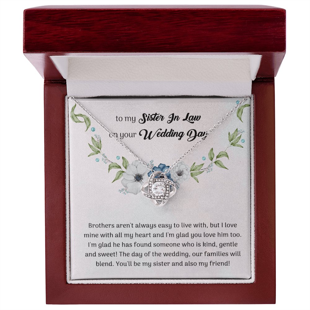 To My Sister In Law On Your Wedding Day Gift - Love Knot Necklace - Celeste Jewel
