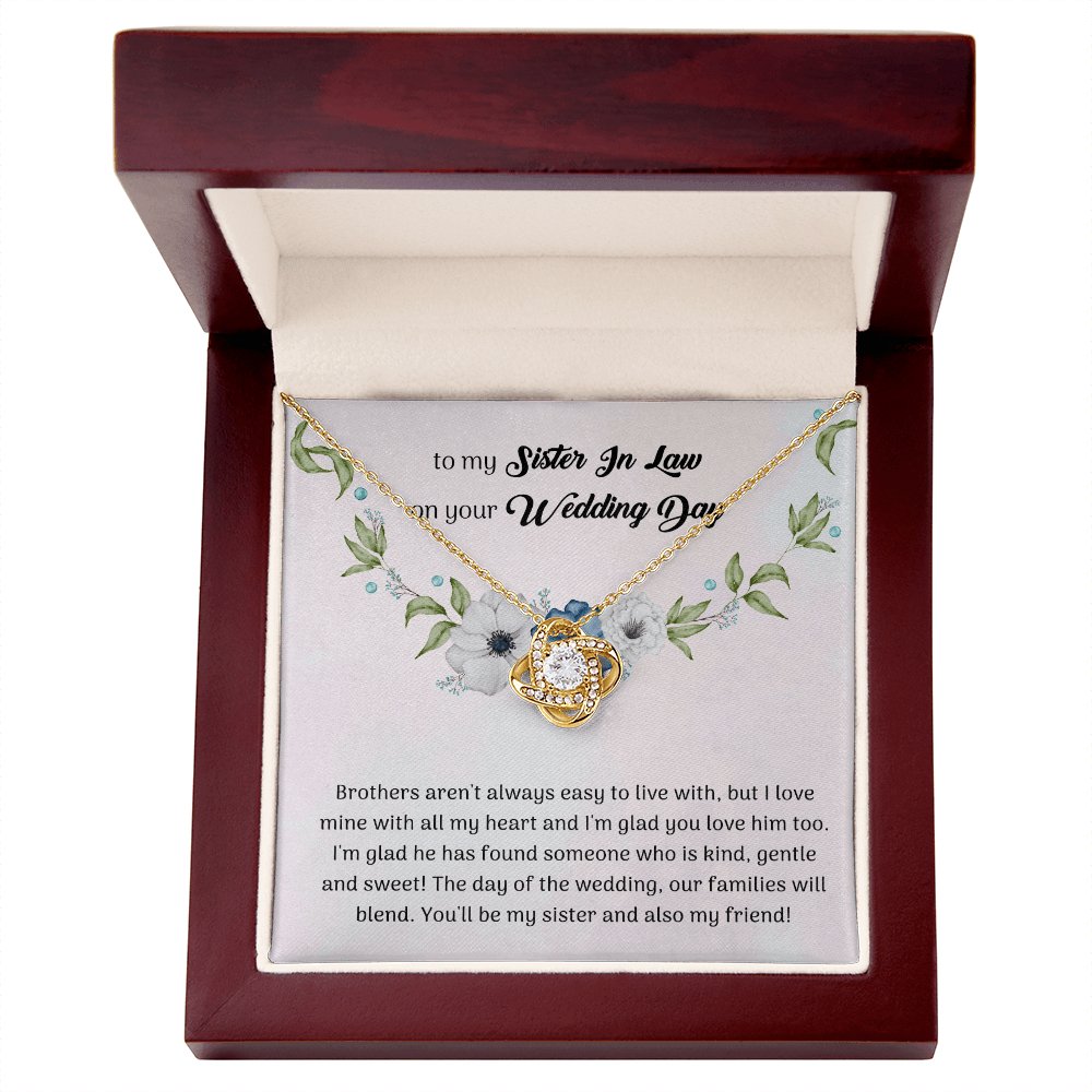 To My Sister In Law On Your Wedding Day Gift - Love Knot Necklace - Celeste Jewel