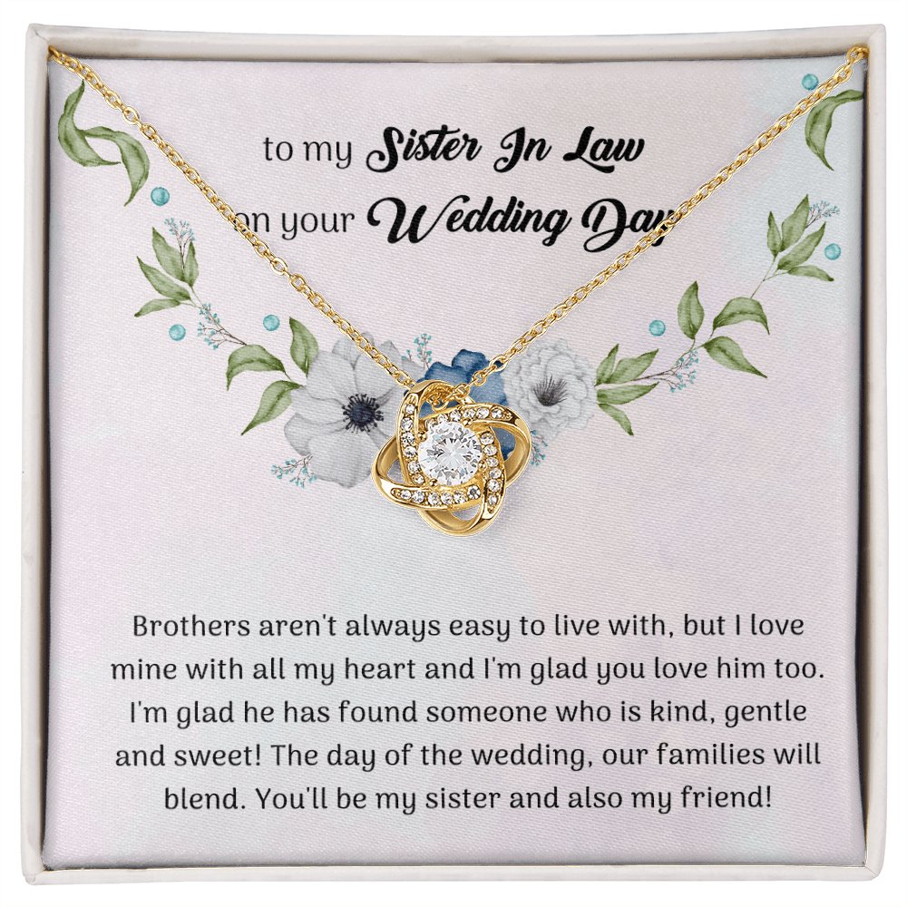 To My Sister In Law On Your Wedding Day Gift - Love Knot Necklace - Celeste Jewel