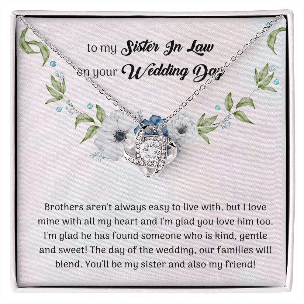 To My Sister In Law On Your Wedding Day Gift - Love Knot Necklace - Celeste Jewel