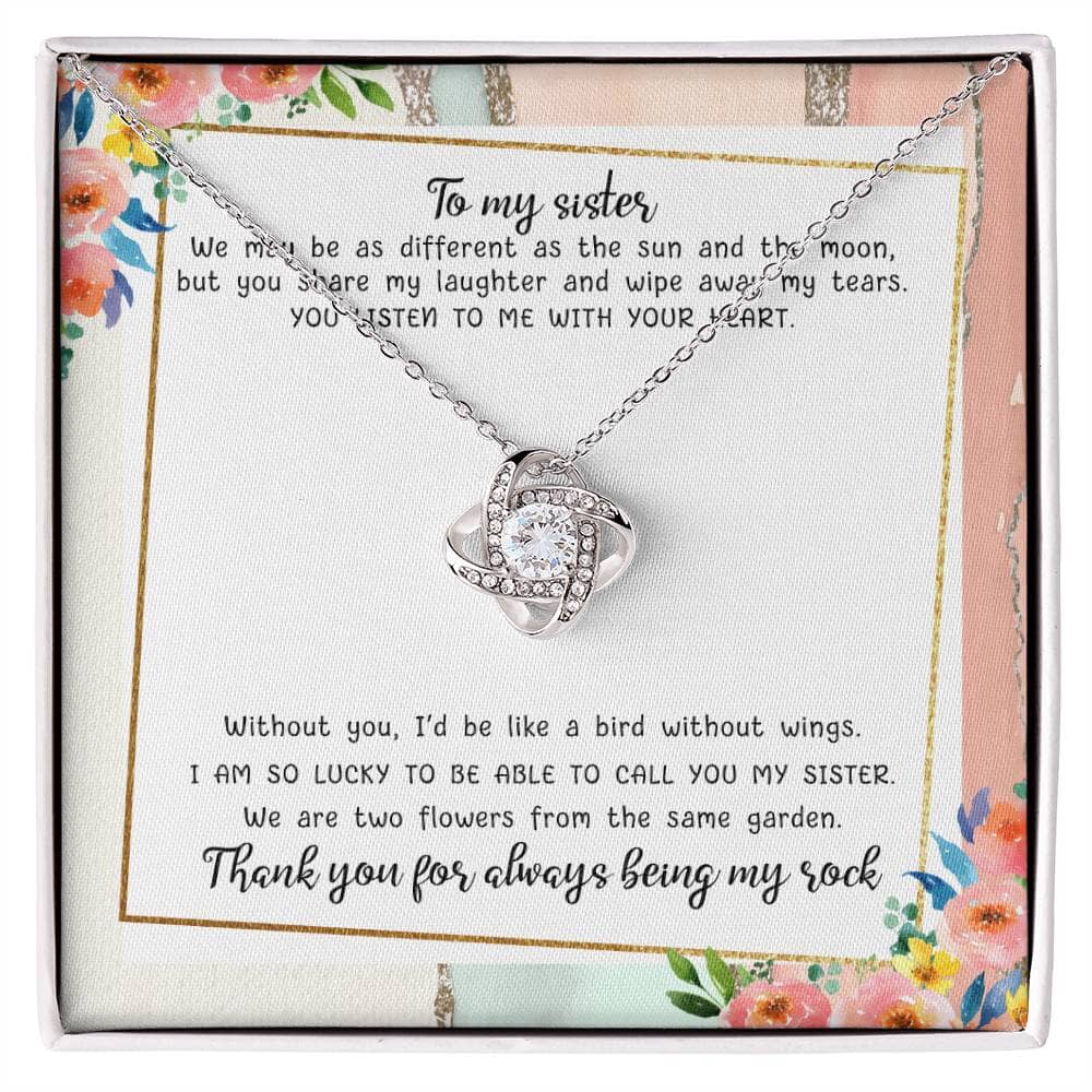 To My Sister - Sentimental Gift For Best Friend - Love Knot Necklace - Celeste Jewel