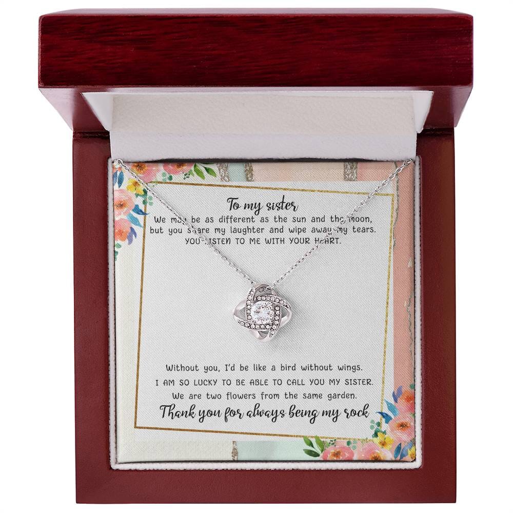 To My Sister - Sentimental Gift For Best Friend - Love Knot Necklace - Celeste Jewel