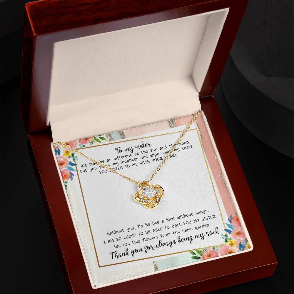 To My Sister - Sentimental Gift For Best Friend - Love Knot Necklace - Celeste Jewel