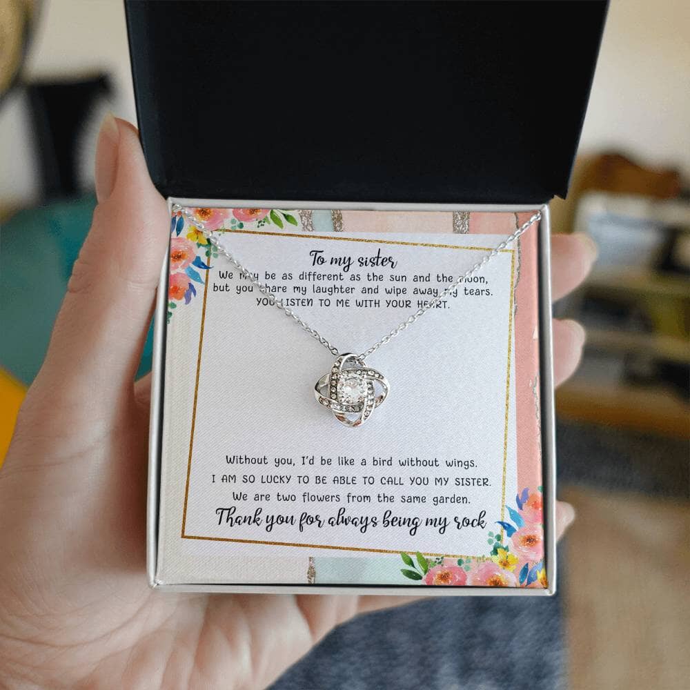 To My Sister - Sentimental Gift For Best Friend - Love Knot Necklace - Celeste Jewel