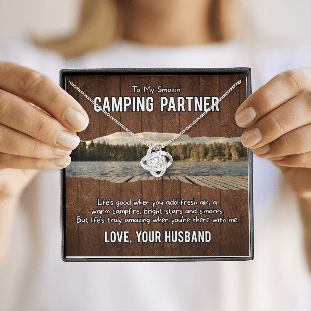 To My Smokin' Camping Partner - When You're There With Me - Love Knot Necklace - Celeste Jewel