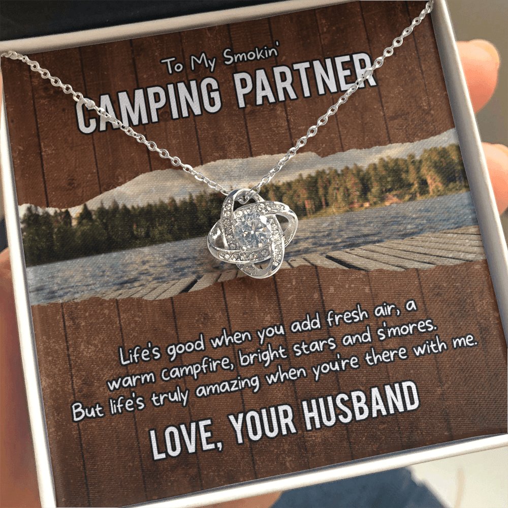 To My Smokin' Camping Partner - When You're There With Me - Love Knot Necklace - Celeste Jewel