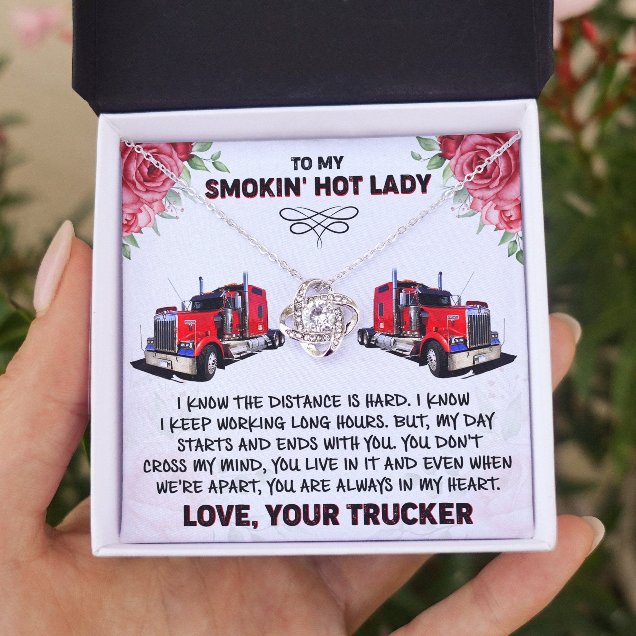 To My Smokin' Hot Lady - Always In My Heart - Love Knot Necklace - Celeste Jewel