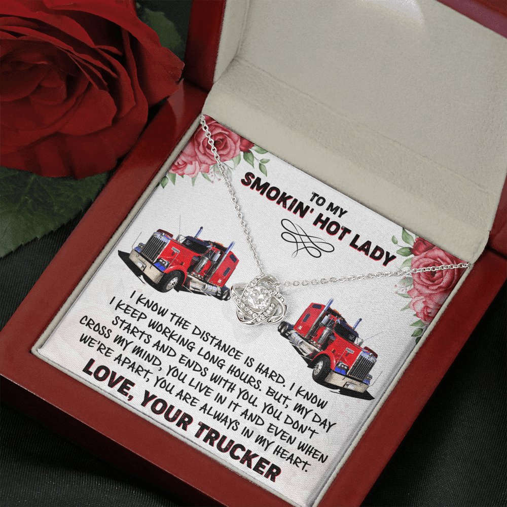 To My Smokin' Hot Lady - Always In My Heart - Love Knot Necklace - Celeste Jewel