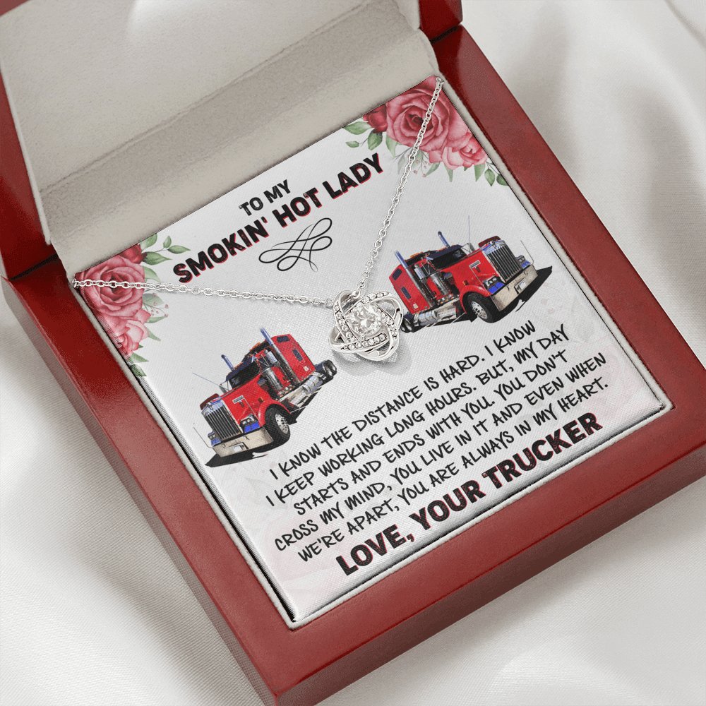To My Smokin' Hot Lady - Always In My Heart - Love Knot Necklace - Celeste Jewel