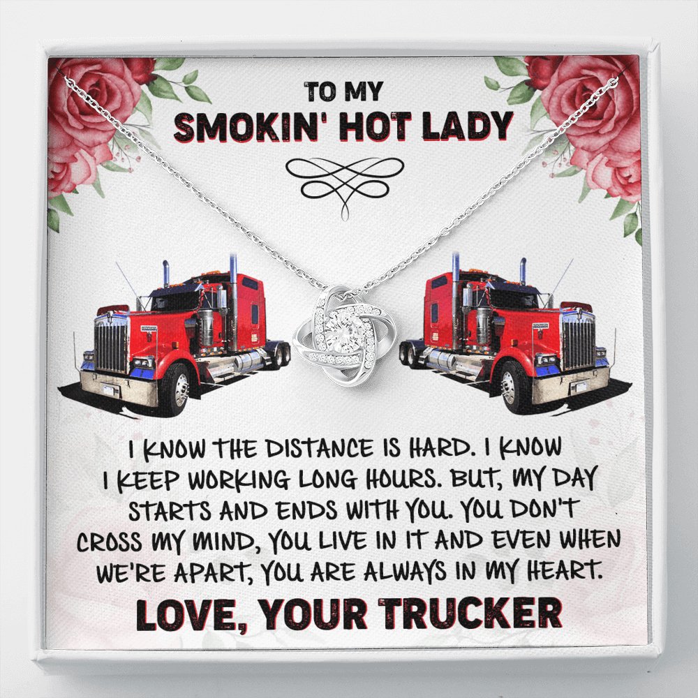 To My Smokin' Hot Lady - Always In My Heart - Love Knot Necklace - Celeste Jewel