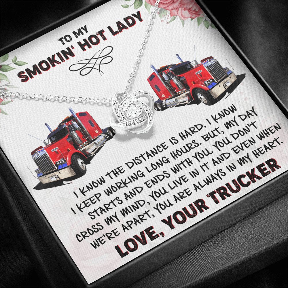 To My Smokin' Hot Lady - Always In My Heart - Love Knot Necklace - Celeste Jewel