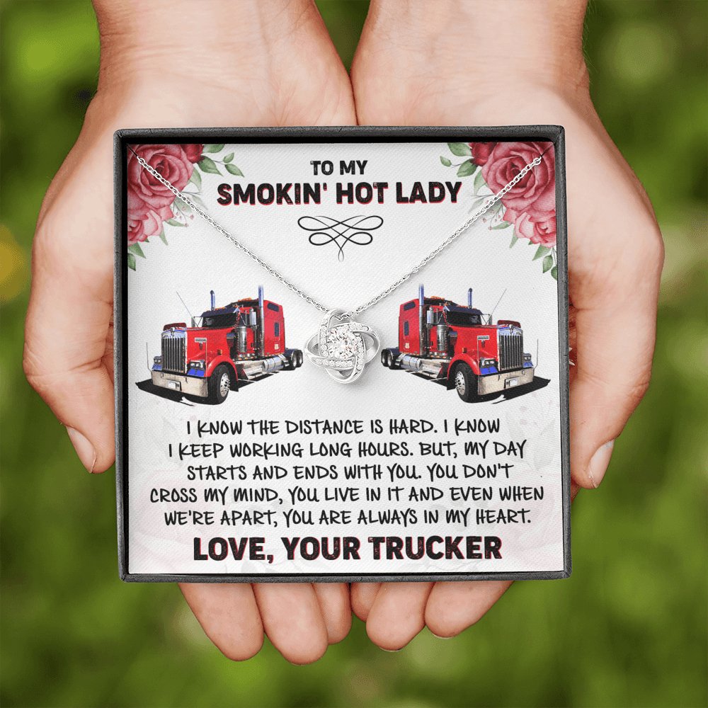 To My Smokin' Hot Lady - Always In My Heart - Love Knot Necklace - Celeste Jewel