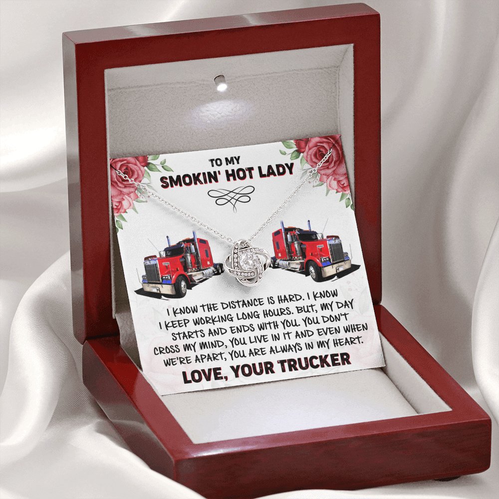 To My Smokin' Hot Lady - Always In My Heart - Love Knot Necklace - Celeste Jewel