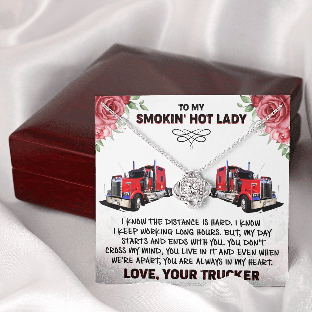 To My Smokin' Hot Lady - Always In My Heart - Love Knot Necklace - Celeste Jewel