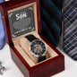 To My Son - How Much You Are Loved - Men's Skeleton Watch - Celeste Jewel