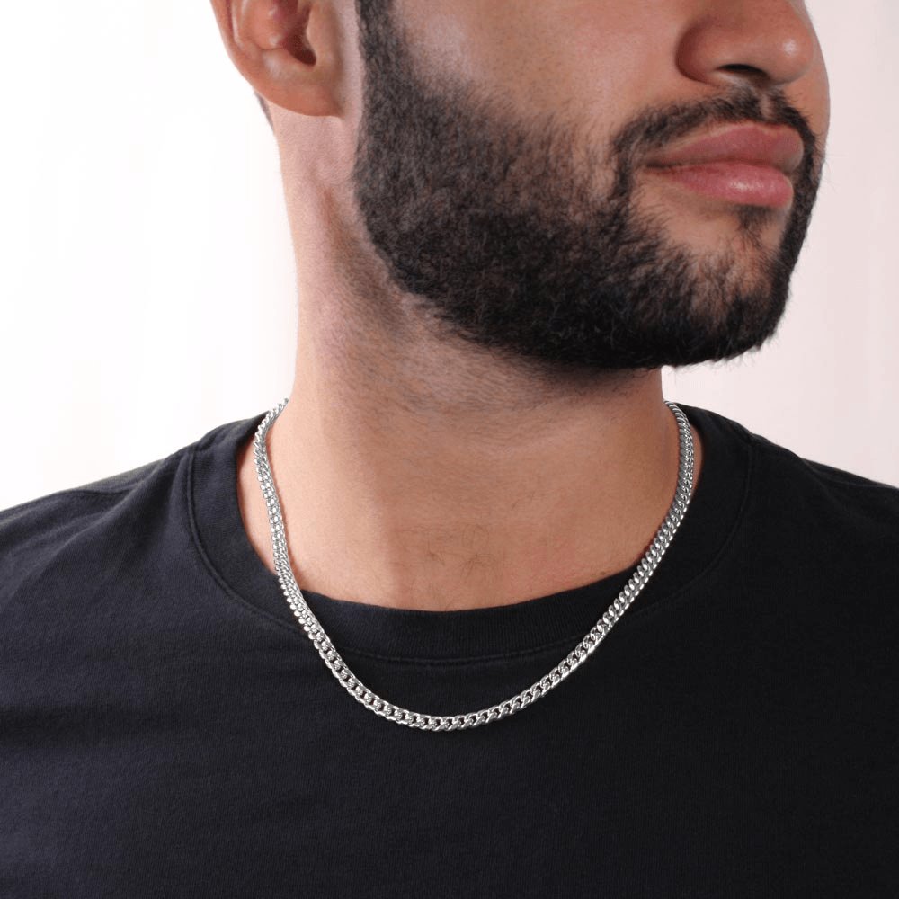 To My Son - Never Forget - Cuban Link Chain Necklace - Celeste Jewel