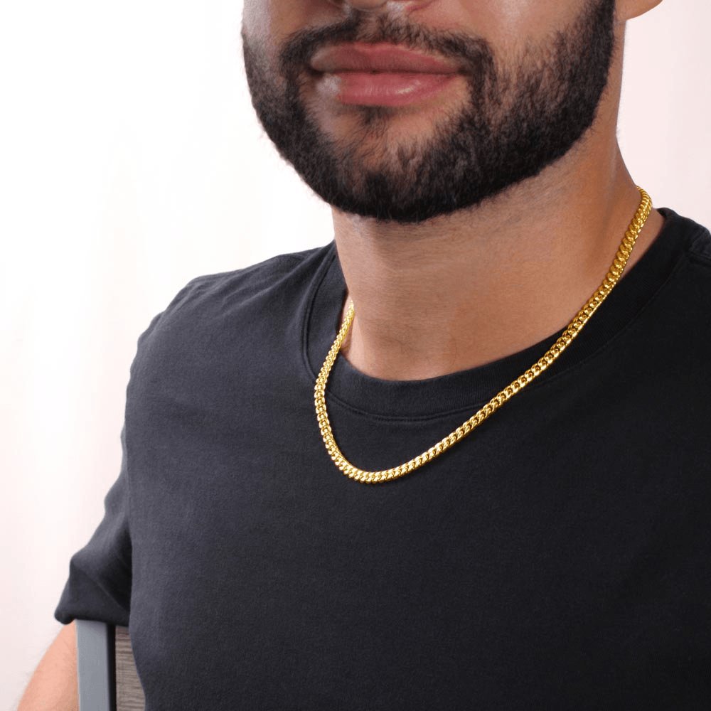 To My Son - Never Forget - Cuban Link Chain Necklace - Celeste Jewel