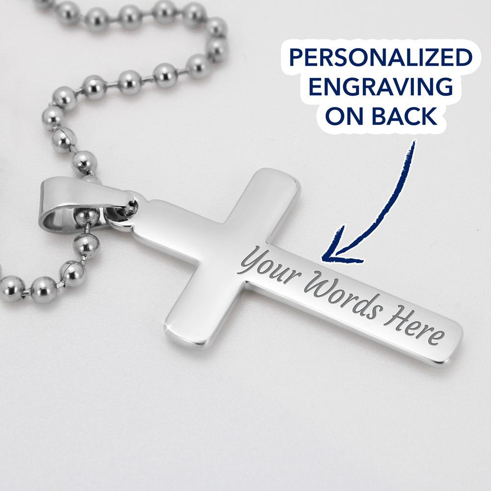 To My Son - Never Forget - Personalized Cross Necklace - Celeste Jewel