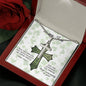 To My Son - St Patrick's Day Gift - Personalized Cross With Engraving - Celeste Jewel