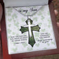 To My Son - St Patrick's Day Gift - Personalized Cross With Engraving - Celeste Jewel